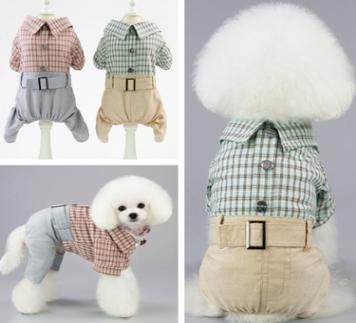 Pet Boy Pink Pattern with Grey Suit YP-201901042 (M)