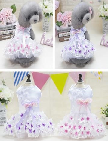 Pet Girl Pink Double Heart Flower Dress 201803026 (XL)