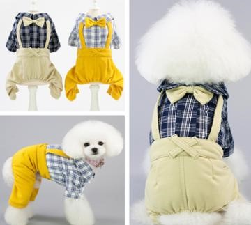 Pet Boy Grey Pattern with Yellow Suit YP-201901041 (S)
