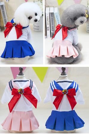 Pet Girl Uniform Pink Color Dress 201803028 (M)