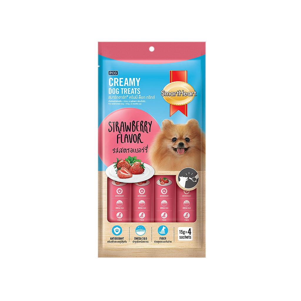 SmartHeart Strawberry Creamy Dog Treats (4Pcs)
