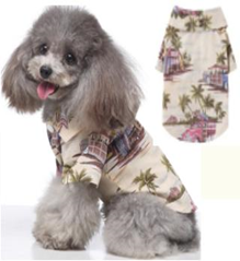 Pet Cloth Hawaiian shirt Beige color L- size MQ-XZCS01